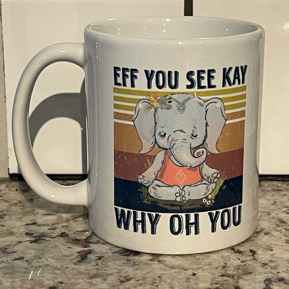 Funny Elephant Meditating Mug